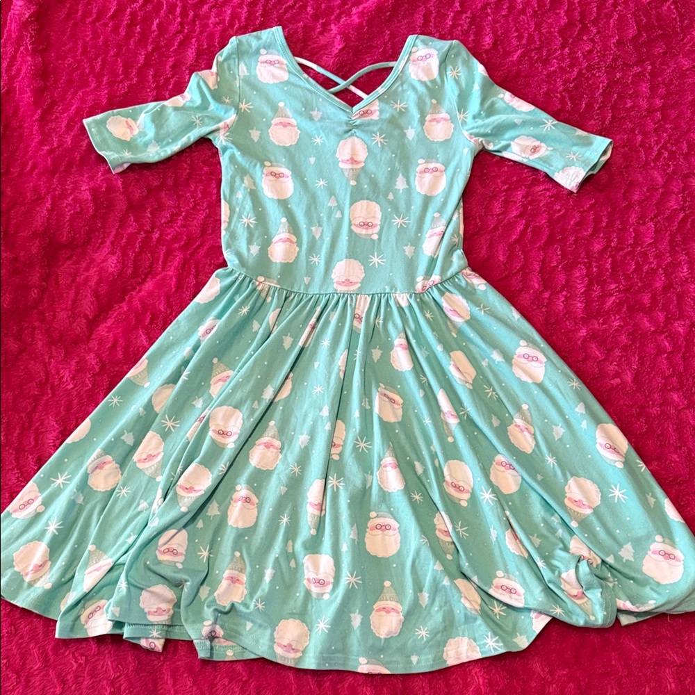 Dotdotsmile mint green Santa Class and snow dress